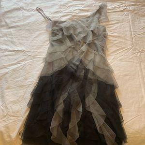 BCBG one shoulder black and grey dress size 0